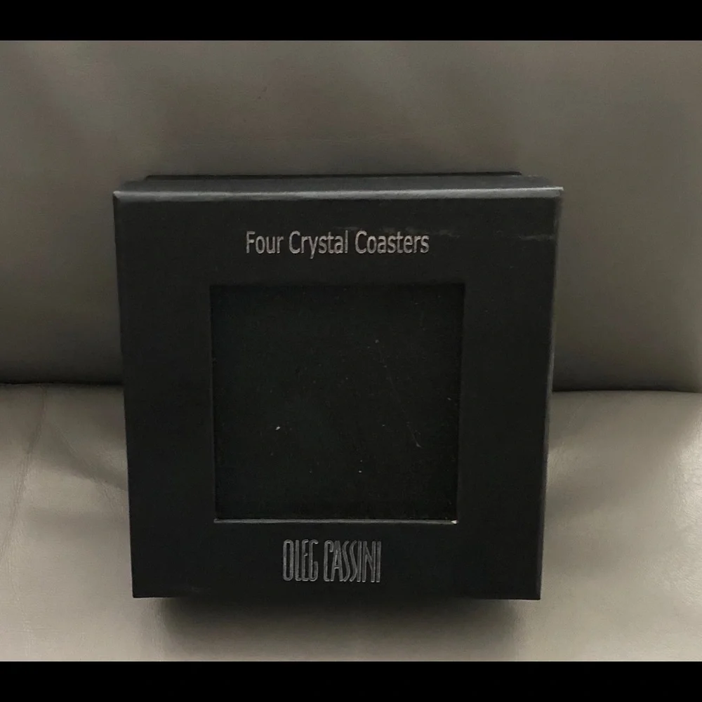 NIB Oleg Cassini Crystal Clear Coasters set of 4